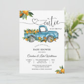 Invitation Petit Camion Orange Mignonne Douche (Debout devant)