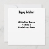 Invitation Petit Camion Rouge qui transporte un sapin de Noël (Dos)