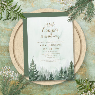 Invitation Petit Camper Adventure Pine Forest Baby shower