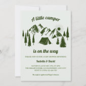 Invitation Petit Camper Baby shower de Camping Woodland (Devant)
