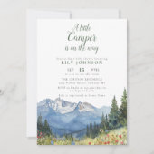 Invitation Petit Camper Mountain Baby shower photo Code QR (Devant)