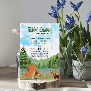 Invitation petit camping camping aventure forêt baby shower