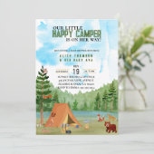 Invitation petit camping camping aventure forêt baby shower (Debout devant)
