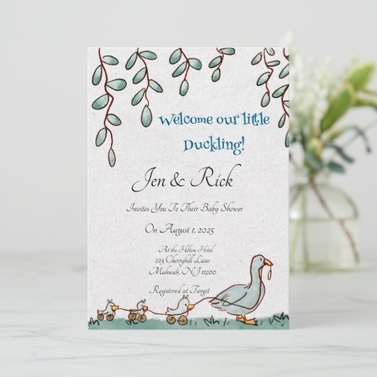 Invitation Petit canard (Debout devant)