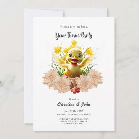 Invitation Petit canard doux (Devant)