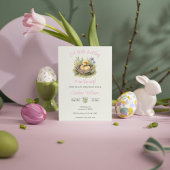 Invitation Petit Canard Sur Le Chemin Baby Girl Douche rose