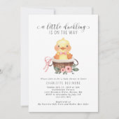 Invitation Petit Canard Sur Le Chemin Bébé Fille Douche (Devant)