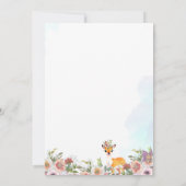 Invitation Petit cerf, Big Joy Fleur rose thème Baby shower (Dos)