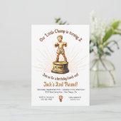 Invitation Petit Champ de boxe Statue Anniversaire (Debout devant)