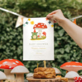 Invitation Petit champignon avec grenouille Baby shower en bo