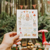 Invitation Petit champignon Baby shower Woodland