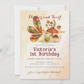 Invitation Petit Champignon Fleur Sauvage Anniversaire Papill (Devant)