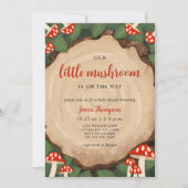 Invitation Petit Champignons Baby shower boisé mignon (Devant)