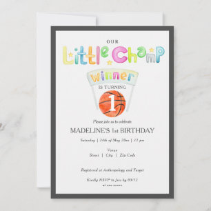 Invitation Petit Champion De Basket-Ball N'Importe Quel Âge A