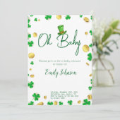 Invitation Petit Chanceux – Baby Shower de la Saint-Patrick (Debout devant)