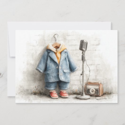 Invitation Petit chanteur 1ère fête d'anniversaire (Devant)