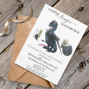 Invitation Petit chapeau de dragon a éclos Bébé Fête Fantasti