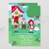 Invitation Petit chaperon Rouge Filles de conte de Fairytale  (Devant / Derrière)