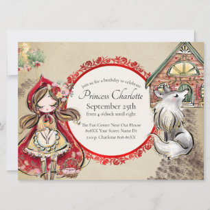 Invitation Petit Chaperon Rouge Livre de Contes de Fées