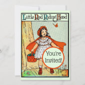 Invitation Petit Chaperon Rouge Vintage Mignon (Devant)