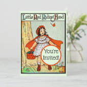 Invitation Petit Chaperon Rouge Vintage Mignon (Debout devant)