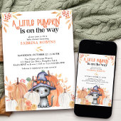 Invitation Petit chat noir Citrouille dans le Baby shower Cas