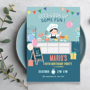 Invitation Petit chef cuisine cuisine anniversaire