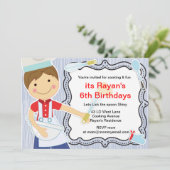 Invitation Petit Chef Cuisine et pâtisserie pour garçons (Debout devant)