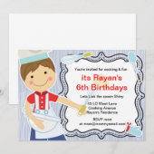 Invitation Petit Chef Cuisine et pâtisserie pour garçons (Devant / Derrière)