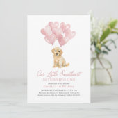 Invitation Petit Chéri Chien Valentine's Birthday (Debout devant)