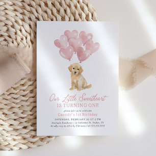 Invitation Petit Chéri Chien Valentine's Birthday