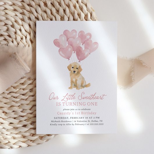 Invitation Petit Chéri Chien Valentine's Birthday