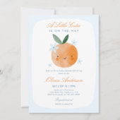 Invitation Petit Chéri, Fête de Bébé Garçon Citron Orange (Devant)