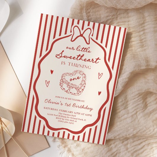 Invitation Petit Chéri Premier Anniversaire Saint-Valentin
