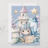Invitation Petit Chevalier Dragon Fée Conte Garçon 1er Annive (Dos)