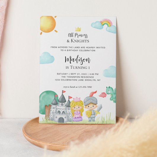 Invitation Petit Chevalier et Anniversaire de enfant du châte