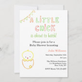 Invitation Petit Chick Sur Le Point De Hatch Baby shower Invi (Devant)