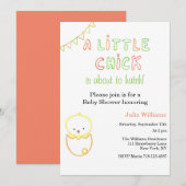 Invitation Petit Chick Sur Le Point De Hatch Baby shower Invi (Devant / Derrière)