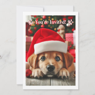 Invitation Petit Chien Assistant du Père Noël