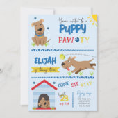 Invitation Petit Chiot Anniversaire Pawty (Devant)
