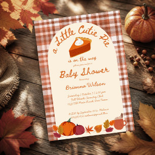 Invitation Petit chou tarte à la citrouille plaid automnal sh
