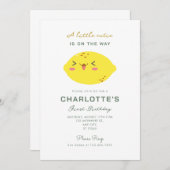Invitation Petit Citron Citrus Cutie Premier anniversaire (Devant / Derrière)