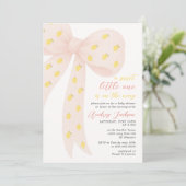 Invitation Petit citron doux Baby shower coquette rose (Debout devant)