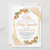 Invitation Petit Citron Mignon Bébé Sprinkle Orange (Devant)