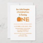 Invitation Petit Citrouille 1er anniversaire (Devant)