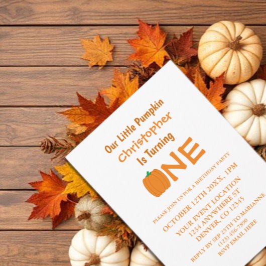 Invitation Petit Citrouille 1er anniversaire