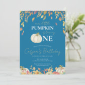 Invitation Petit Citrouille 1er anniversaire aquarelle automn (Debout devant)