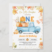 Invitation Petit Citrouille 1er anniversaire de fête Boy Blue (Devant)