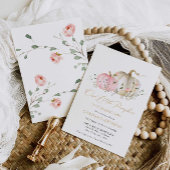 Invitation Petit Citrouille 1er anniversaire Pink Floral Invi