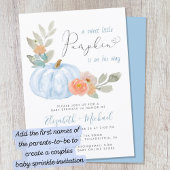 Invitation Petit Citrouille Aquarelle Bébé Garçon Sprinkel